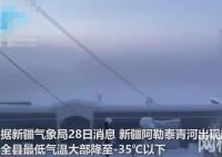 實(shí)拍阿勒泰超強(qiáng)寒潮:戶外倒水成冰 寒潮降溫劇烈影響范圍廣