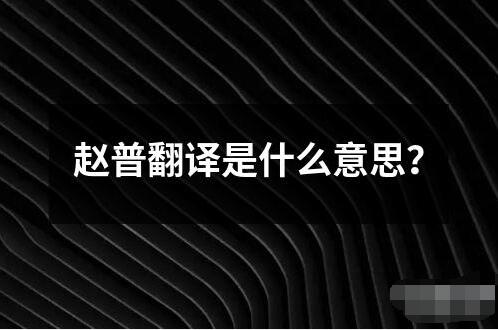 趙普翻譯是什么意思？