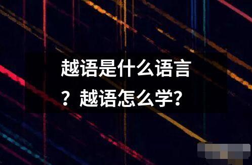 越語是什么語言？越語怎么學？