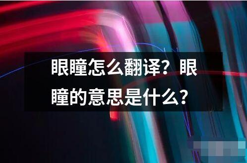 眼瞳怎么翻譯？眼瞳的意思是什么？